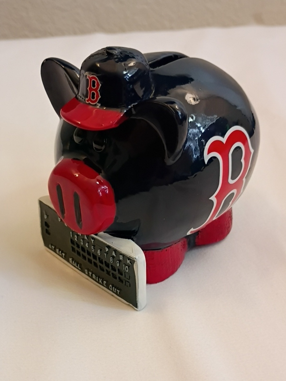MLB Boston Red Sox Black and Red Piggy Bank Figurine